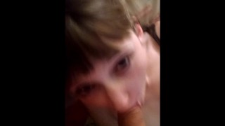 I fell and he covered my face in cum!! (: