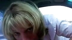 Mature secretary cheats with her boss at the car