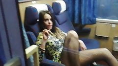 Polish Girl goes wild on trainride