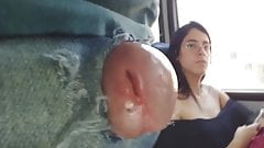 Punk boy Flashing hard head dick in public for hot girl