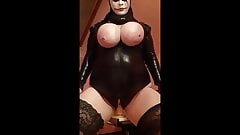 She fucks her big dildo