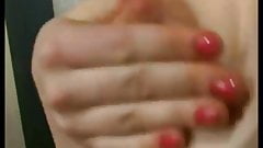 Silly girl showing hairy ass crack and empty saggy tits