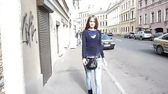 Skinny girl with fine pussy poses