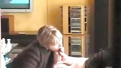 Spying blonde Teacher Claudia sucking a cock