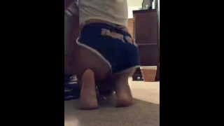 Teen girl shows off feet and soles (18 years old)