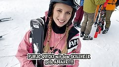 Teeny fucks publicly with the ski instructor