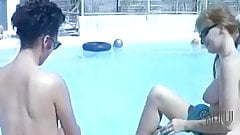 Vintage nudist camp scene