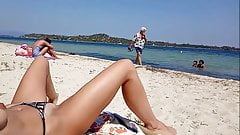 Wife having fun at the beach