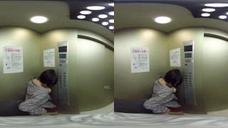 [WPVR-114][VR]Young Wife Сaught In An Elevator Mio Hinata