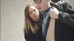 Young slut blows cock and finish him off with a hand