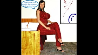 3D Comic: Cuckold, Voyeur and Foot fetish Excitement