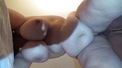 Bbw wife fucked from behind and creampied from below