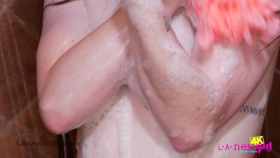 Busty 20 yo Redhead takes sexy Shower in 4K.mp4