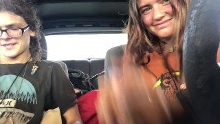 buying a strap on at the sex store