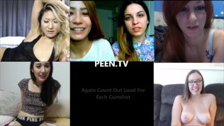 CFNM Girls Watch & React to Cumshot Compilation