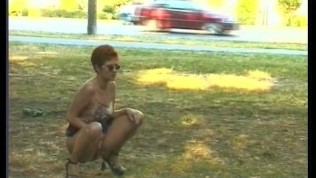 crazy girls peeing outdoor