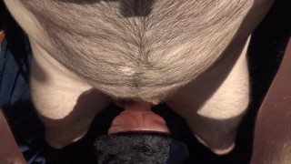 Dirty talking Daddy fills his baby girl with hot cum as he moans loudly