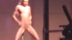 fully nude gogogirl dancing at dutch rave party dj concert