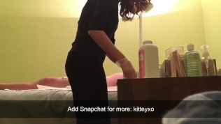 Girl Rubs Customer’s Hard Dick At Wax Salon