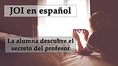 JOI espanol. Femdom anal, alumna y profesor encuentran dildo