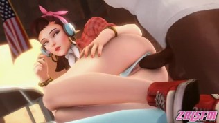 Overwatch 3d cartoon hentai Cruiser D.va Anal from Black Cock