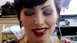 Pierced goth smoker blowjob