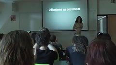 Strip in front of class