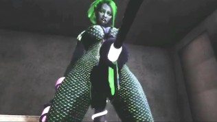 3D futa hentai virtual cock fucking machine and now real