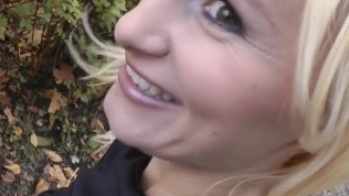 Adventurous blonde goes for public sex