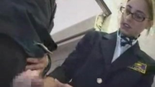 American Stewardess Handjob