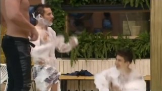 Big Brother Guy gets a Boner in the Hot tub