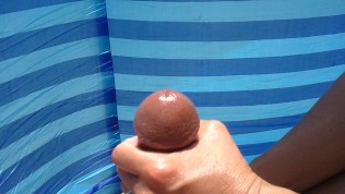big cumshot on the beach