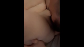 Dirty talking wife makes cuckold clean up creampie.