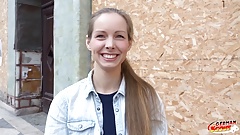 GERMAN SCOUT – SKINNY TEEN KINUSKI TALK TO ORGASM FUCK