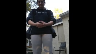 Locked Myself Outside By Mistake And Couldn’t Hold It Anymore!!