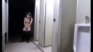 Mana public toilet man masturbation