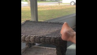 Masturbating for my neighbor. He kept trying not to watch