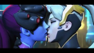 Mercy and Widowmaker kissing for 20 minutes