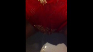 Pissing through my red panties