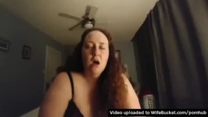 Plumpy mature wife playing with hubby for goodnight