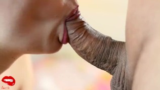 Pulsating oral creampie. Close-up