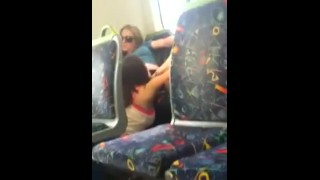 Real Teen Lesbians Caught Munching on Train