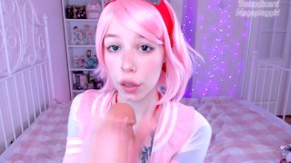 Sakura Haruno suck dick cum in mouth ahegao teen naruto cosplay POV