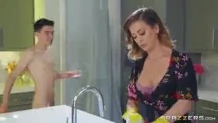 Sex while cleaning with step mom