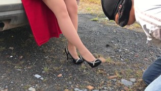 Slave lick shoes mistress pantyhose nylon tights foot fetish femdome