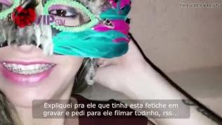 Slutwife at 2019 street carnival, with cumshot in throat