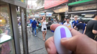 Thai Cute Girl Remote Control Vibrator in Public ( English Subtitles)