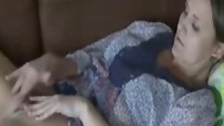 Voyeuring my Mom masturbating on the sofa
