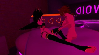 VRChat – 2 erp noobs go at it in a private void room