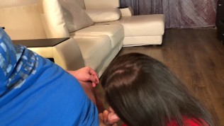 young girl play with transmission of her new friend